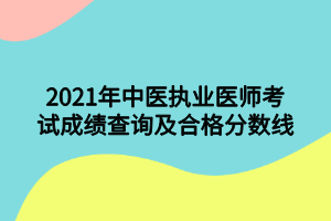 2021年中醫(yī)執(zhí)業(yè)醫(yī)師考試成績查詢及合格分數(shù)線