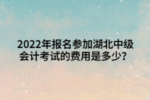 2022年報(bào)名參加湖北中級(jí)會(huì)計(jì)考試的費(fèi)用是多少？