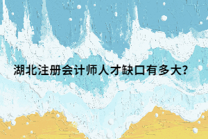 湖北注冊(cè)會(huì)計(jì)師人才缺口有多大？