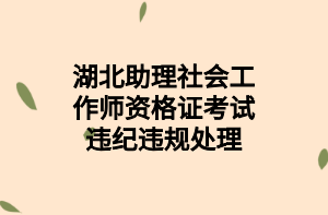湖北助理社會工作師資格證考試違紀違規(guī)處理
