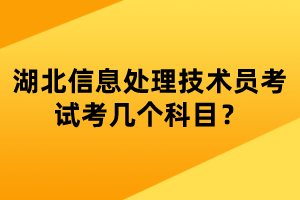 湖北信息處理技術(shù)員考試考幾個科目？