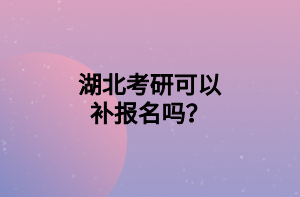 湖北考研可以補(bǔ)報(bào)名嗎？