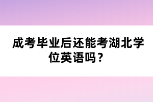成考畢業(yè)后還能考湖北學位英語嗎？