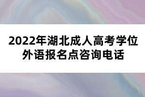 2022年湖北成人高考學(xué)位外語報名點咨詢電話