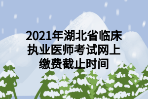 2021年湖北省臨床執(zhí)業(yè)醫(yī)師考試網(wǎng)上繳費(fèi)截止時間