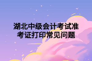 湖北中級(jí)會(huì)計(jì)考試準(zhǔn)考證打印常見問題