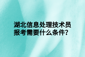 湖北信息處理技術(shù)員報(bào)考需要什么條件？