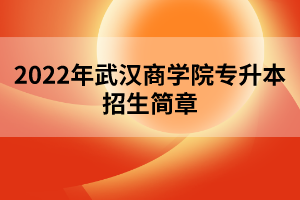 2022年武漢商學(xué)院專升本招生簡章