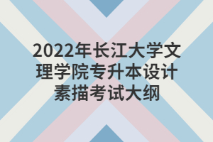 2022年長江大學(xué)文理學(xué)院專升本設(shè)計(jì)素描考試大綱