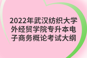 2022年武漢紡織大學外經(jīng)貿(mào)學院專升本電子商務概論考試大綱